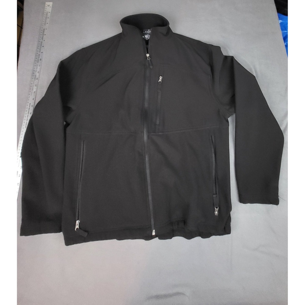 Fossa Utility Jacket Mens Large Black Lightweight Full Zip Stretch Coat Pockets‎